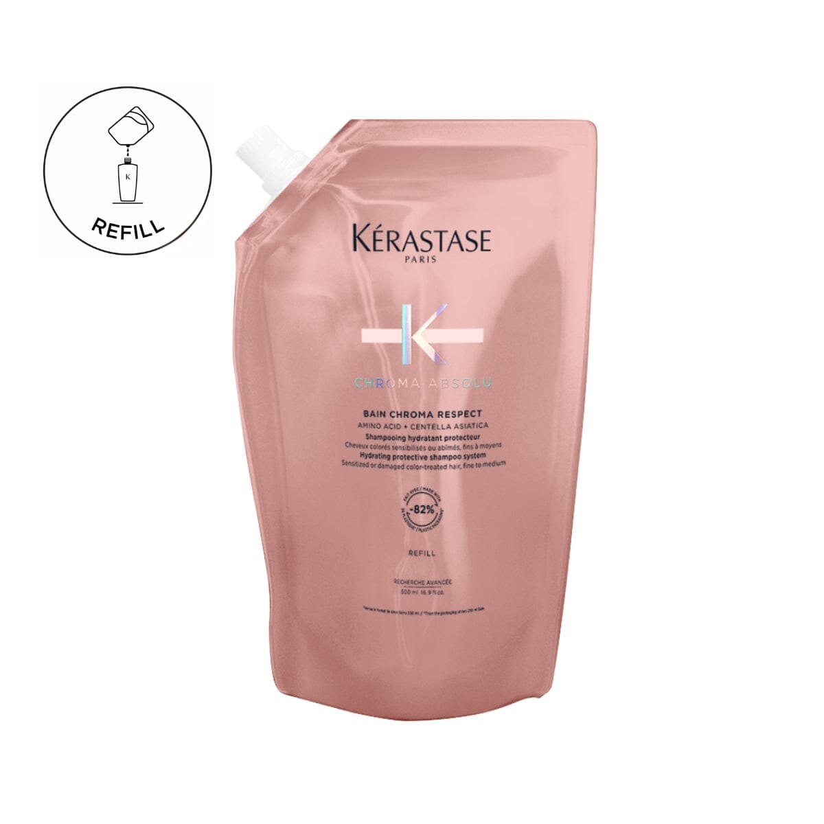 Kérastase Chroma Absolu Sulfate-Free Hydrating Protective Shampoo Refill Pouch (Thin Hair) 500ml